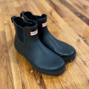 Hunter Men's Black Chelsea Rainboots Size 10 M